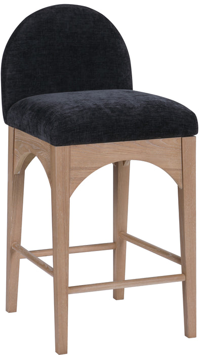 Waldorf - Chenille Stool With Natural Legs - Simple Home Plus