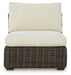 Kimora - Armless Chair With Cushion - Beige / Dark Brown - Simple Home Plus