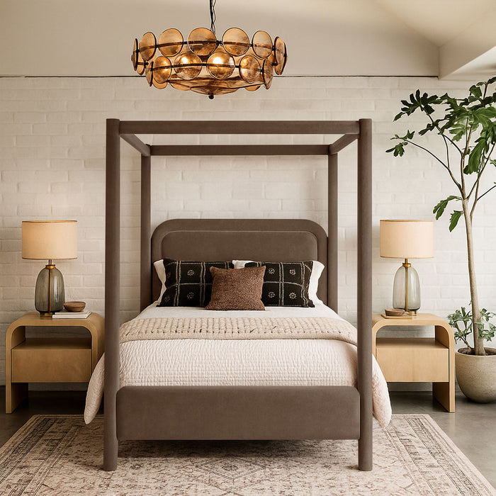 Salina - Velvet Upholstered Bed - Simple Home Plus
