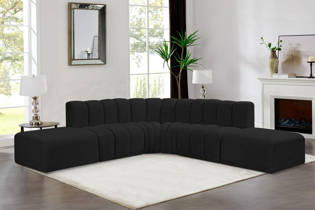 Arc - Boucle Fabric 6 Piece Corner Modular Sofa - Simple Home Plus