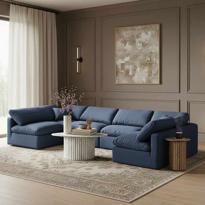 Indulge - Linen 6 Piece Modular U-Shaped Sectional - Simple Home Plus