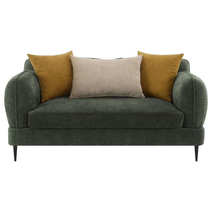 Jade - Chenille Upholstered Modern Track Arm Loveseat - Simple Home Plus