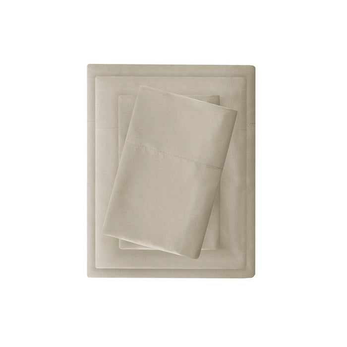 Twin All Season Moisture Wicking Lightweight Sheet Set - Khaki - Simple Home Plus