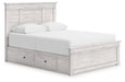 Makidern - Panel Storage Bed With 2 Under Bed Storage Units - Simple Home Plus