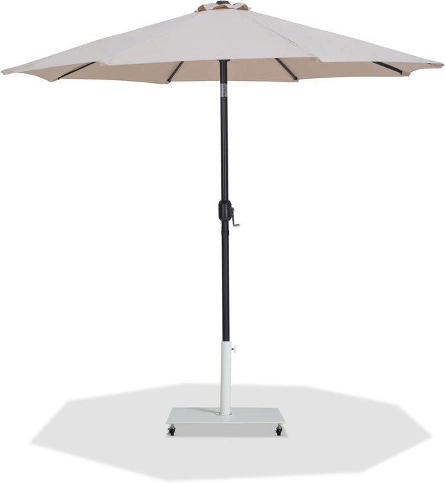 Fiji - Aluminum Patio Umbrella With Square White And Black Base - Simple Home Plus