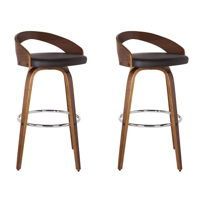 Sonia - 26" Counter Height Swivel Bar Stool - Walnut Wood - Simple Home Plus