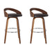 Sonia - 26" Counter Height Swivel Bar Stool - Walnut Wood - Simple Home Plus