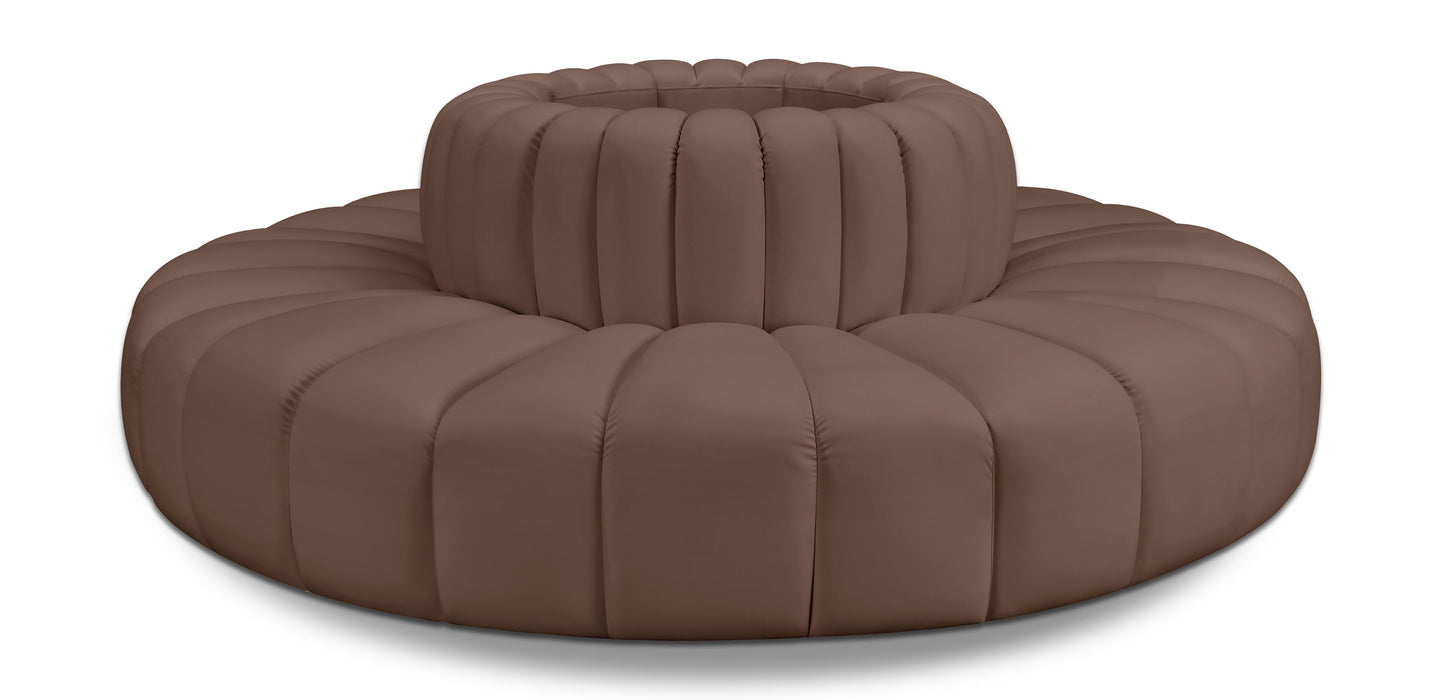 Arc - Faux Leather 8 Piece Round Modular Sofa - Simple Home Plus