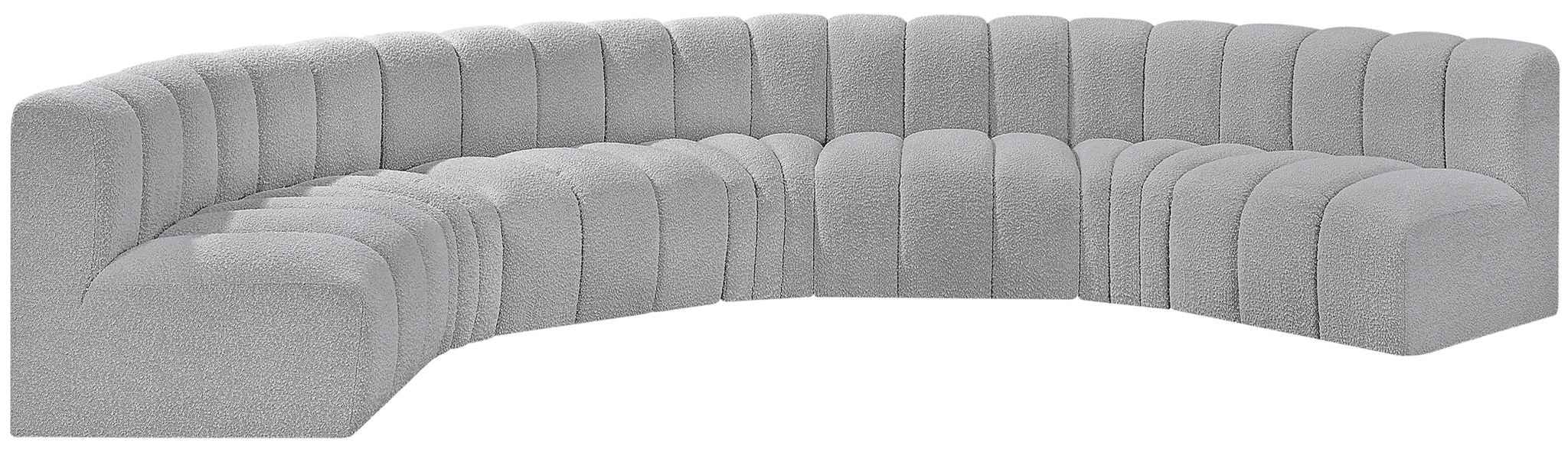 Arc - Boucle Fabric 7 Piece U-Shaped Modular Sofa - Simple Home Plus