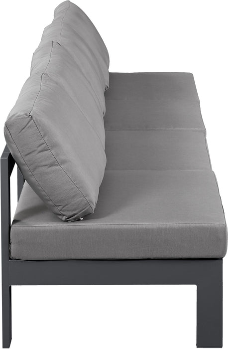 Nizuc - Outdoor Patio 4 Seat Armless Modular Sofa With Gray Frame - Simple Home Plus