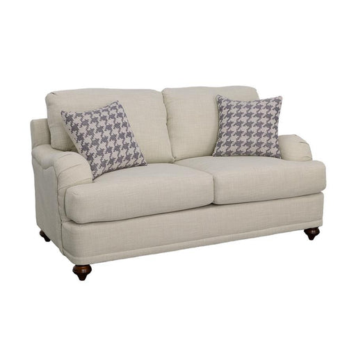 Glenn - Upholstered English Arm Loveseat - Light Gray And Blue - Simple Home Plus