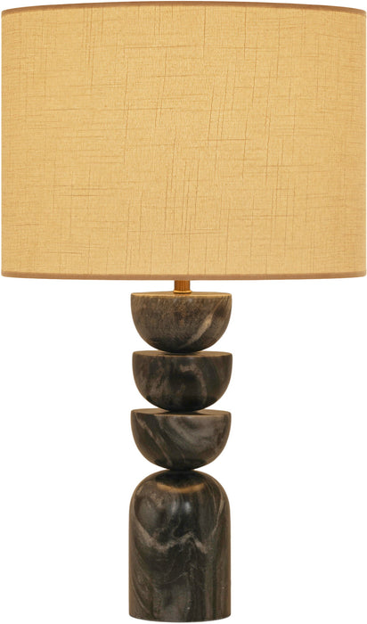Opus - Genuine Marble, Linen Textured Fabric And Brass Table Lamp - Simple Home Plus