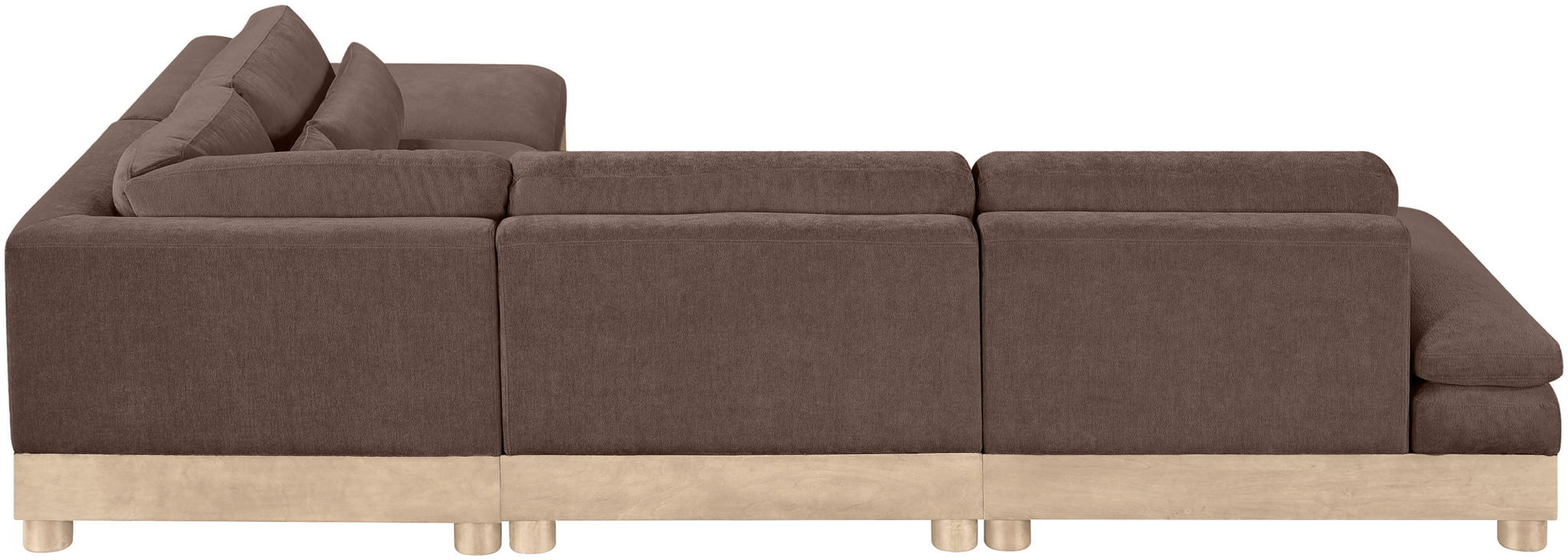 Turin - Chenille Fabric Upholstered Modular Sectional - Brown - Simple Home Plus