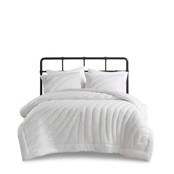 Juniper - Poly Jersey Puffy Comforter Set - White - Simple Home Plus
