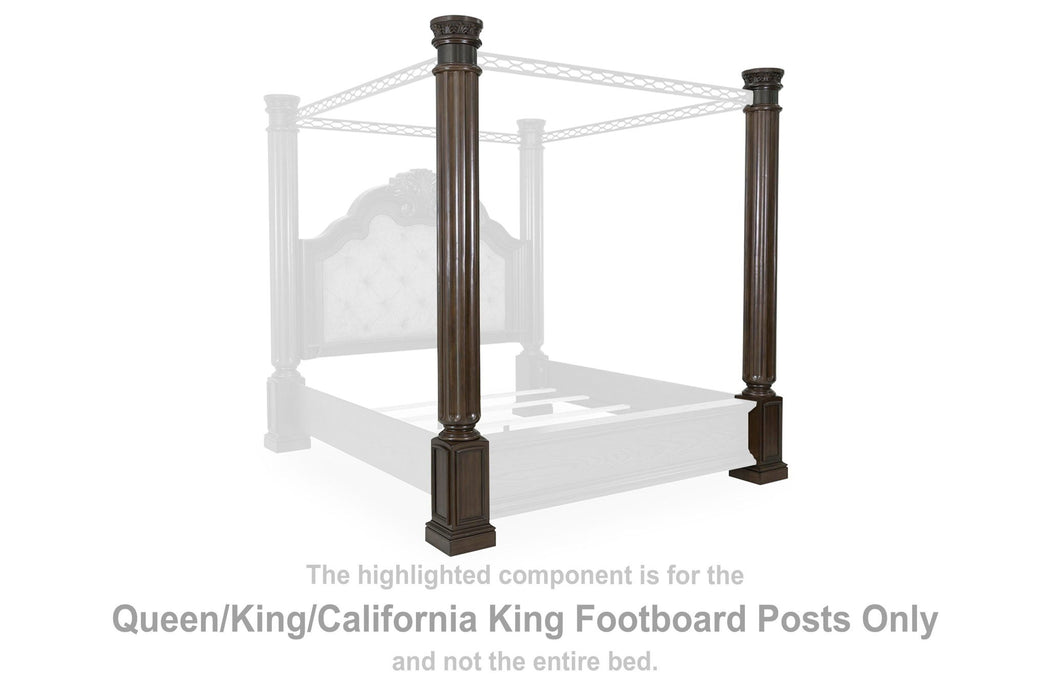 Maylee - Queen/King/California King Footboard Posts - Dark Brown - Simple Home Plus