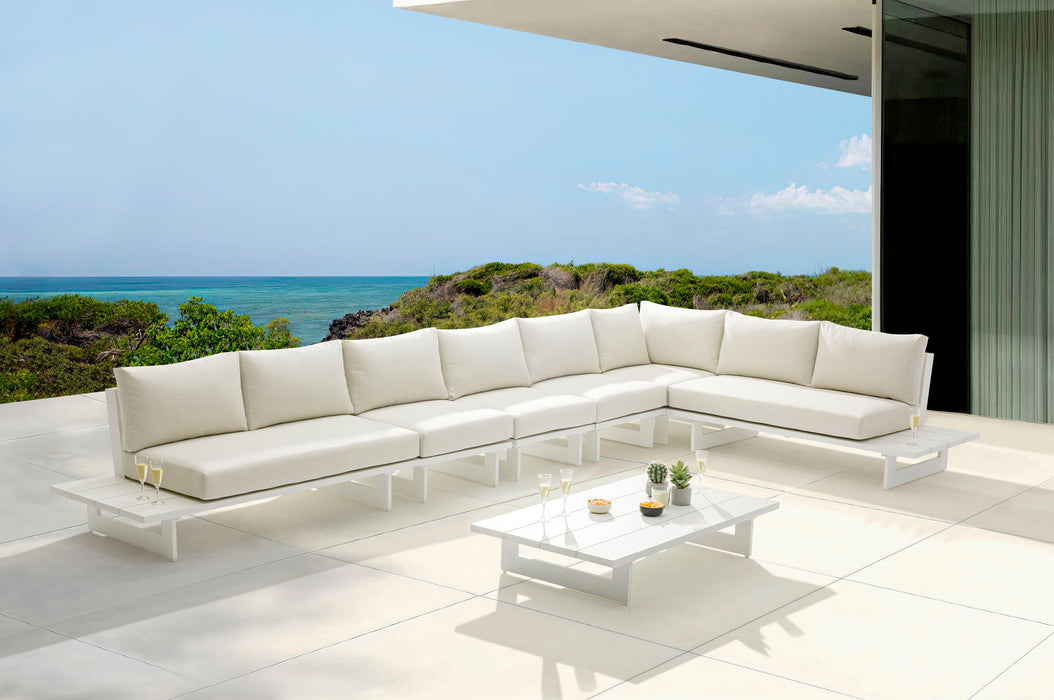 Maldives - 6 Piece Water Resistant Outdoor Patio Modular Sectional With White Base - Simple Home Plus