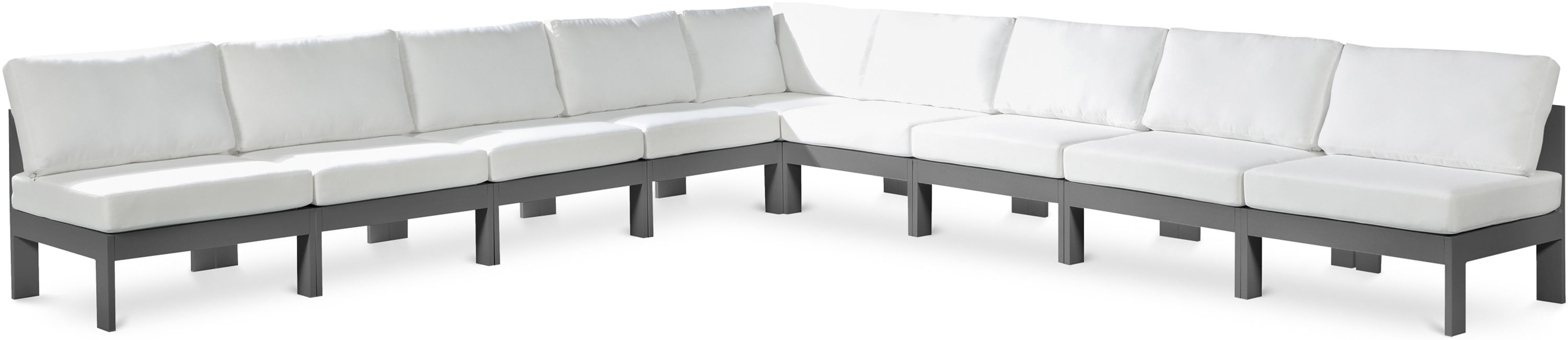 Nizuc - Outdoor Patio 9 Piece Modular Sectional With Gray Frame - Simple Home Plus