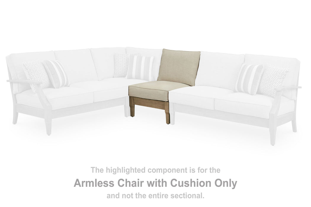 Clare View - Armless Chair With Cushion - Beige - Simple Home Plus