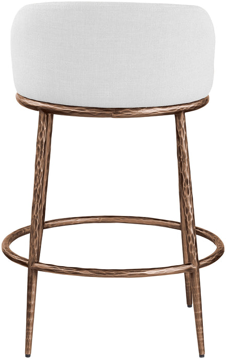 Ferro - Upholstered Counter Stool With Brushed Bronze Base - Simple Home Plus