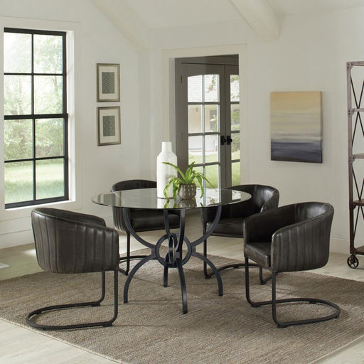 Aviano - 5 Piece Dining Set - Gunmetal And Matte Black - Simple Home Plus
