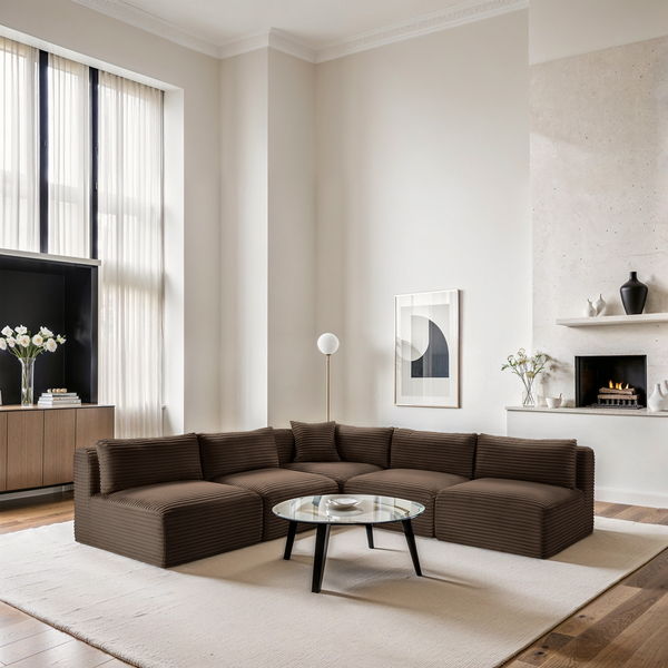 Shaggy - 5 Piece Modular Corner Armless Sectional