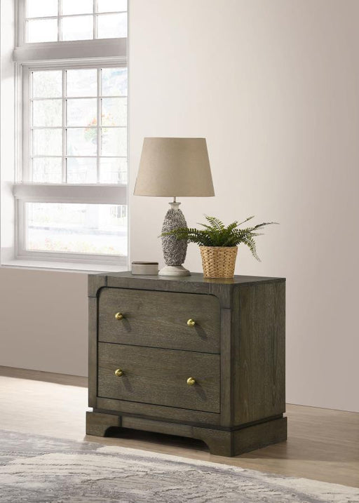 Gran Park - 2-Drawer Nightstand Bedside Table - Dark Cocoa - Simple Home Plus