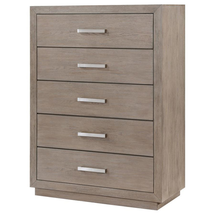 Kenora - 5-Drawer Bedroom Chest - Barley Brown - Simple Home Plus