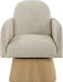 Marlowe - Linen Textured Fabric Upholstered Swivel Accent Chair - Stained Natural - Simple Home Plus