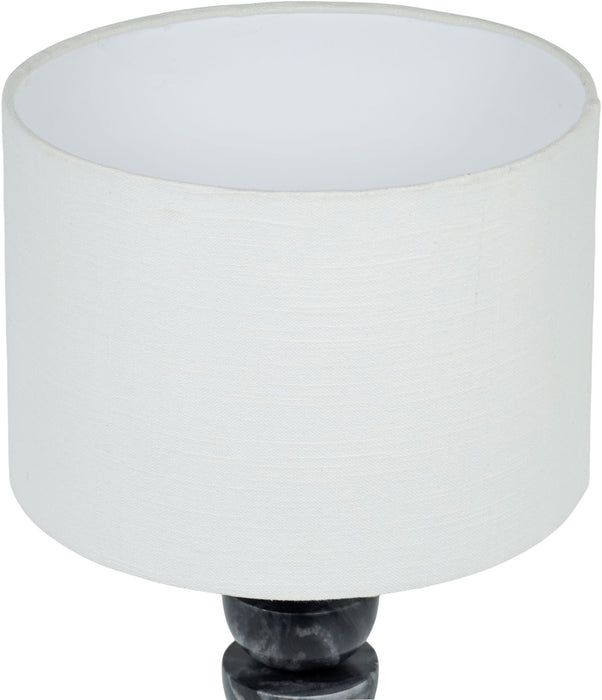 Opus - Genuine Marble, Linen Textured Fabric And Brass Table Lamp - Simple Home Plus