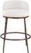 Ferro - Performance Fabric Upholstered Bar Stool - Cream / Antique Bronze - Simple Home Plus