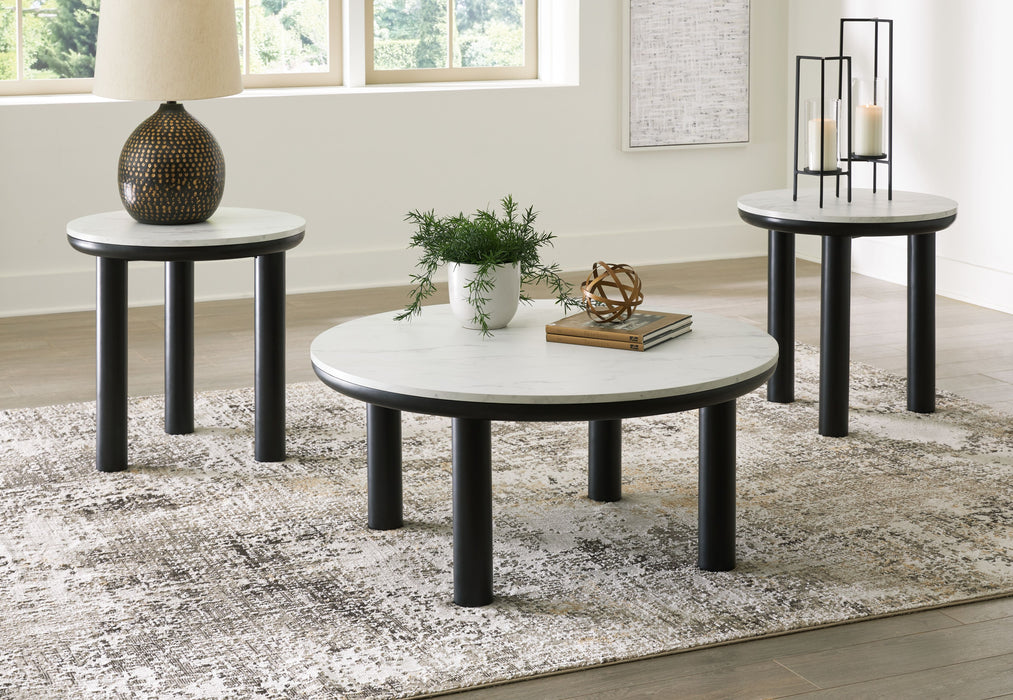 Xandrum - Black / White - Occasional Table Set (Set of 3) - Simple Home Plus