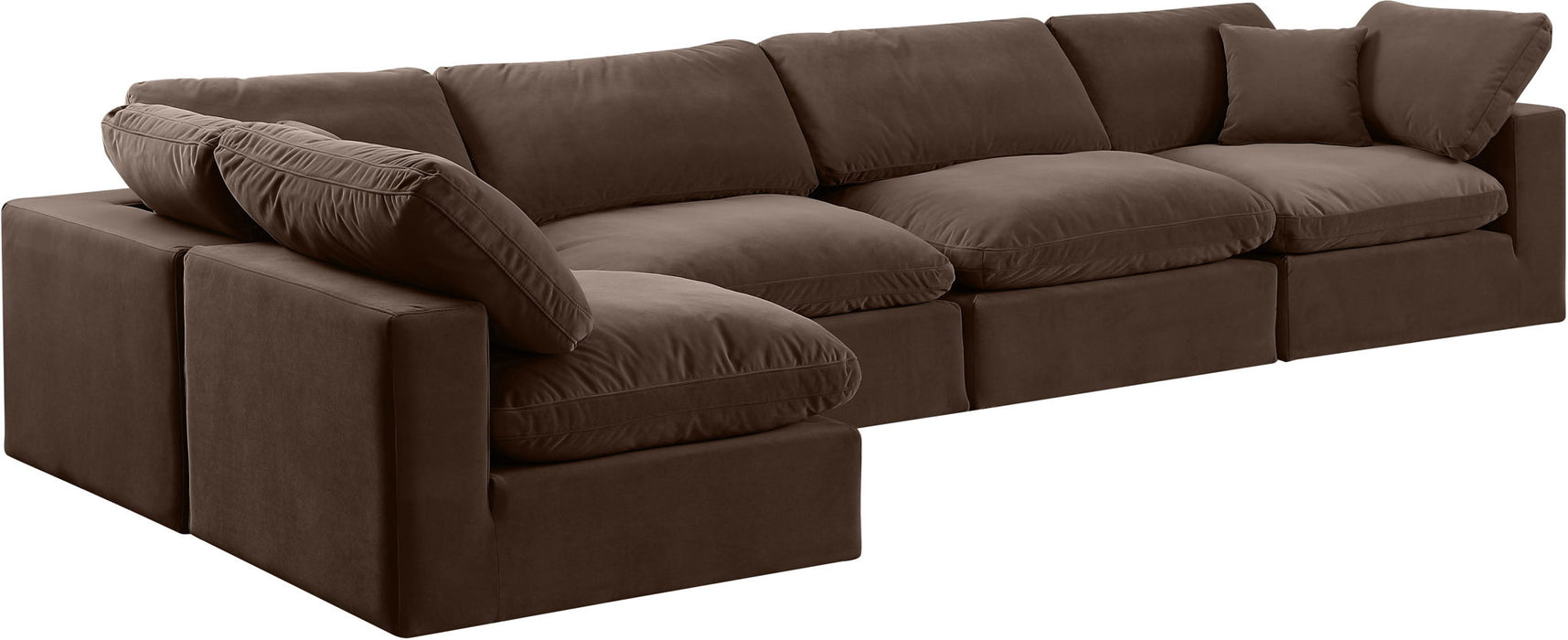 Comfy - 5 Piece Velvet Modular Sectional - Simple Home Plus