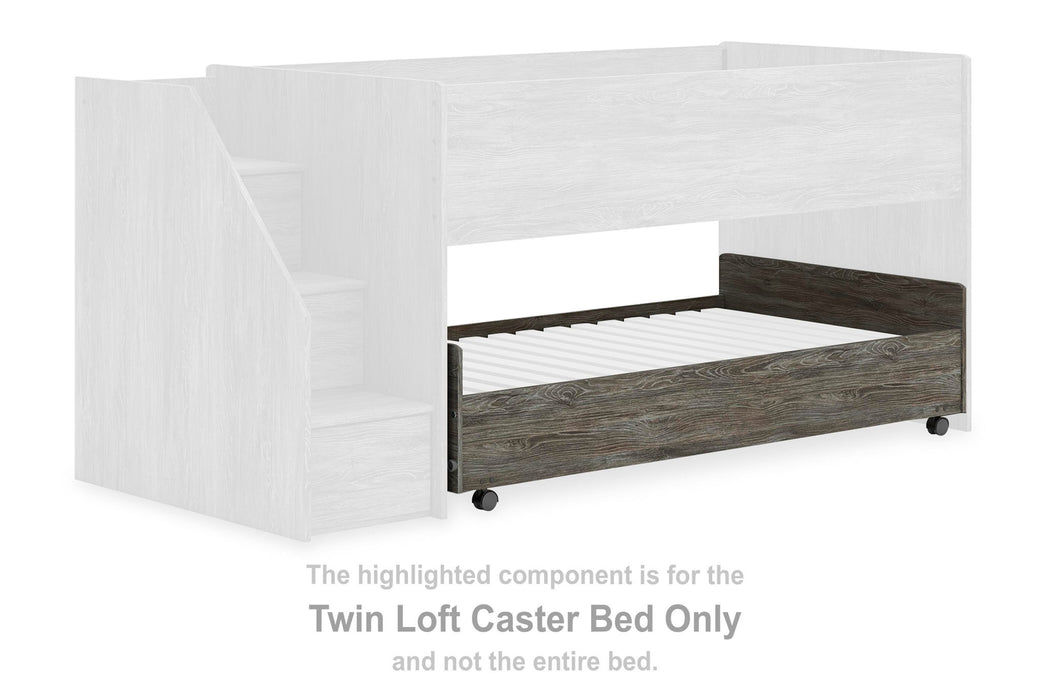 Frandern - Twin Loft Caster Bed - Gray - Simple Home Plus