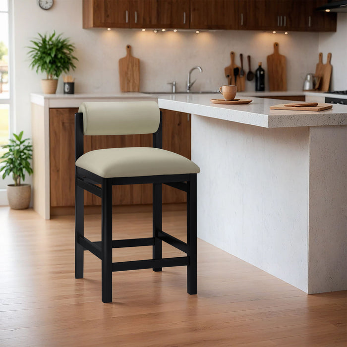 Roundhill - Faux Leather Counter Stool - Black Frame - Simple Home Plus