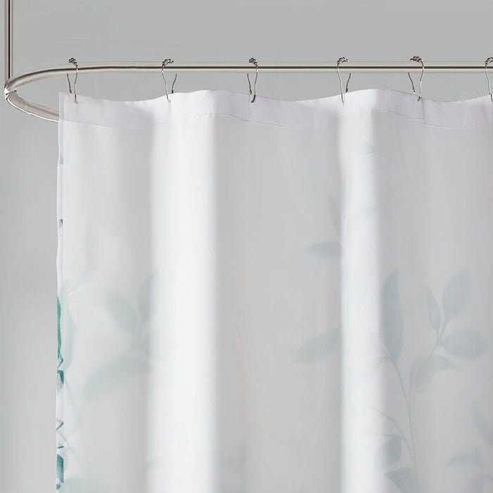 Cecily - Burnout Printed Shower Curtain - Seafoam - Simple Home Plus
