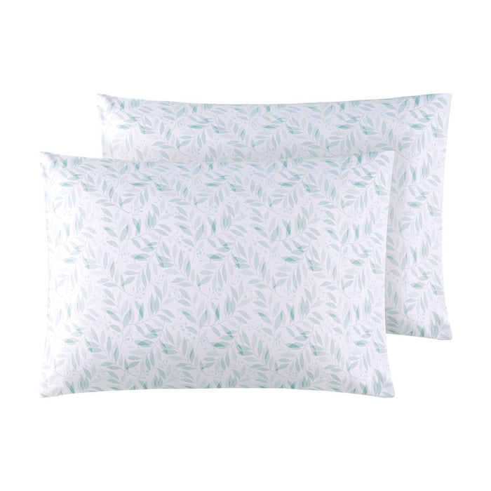 200 Thread Count Printed Cotton - Full Sheet Set - Green Leaves - Simple Home Plus
