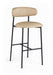 Lupita - Vegan Leather Upholstered Bar Stool With Matte Black Frame (Set of 2) - Simple Home Plus