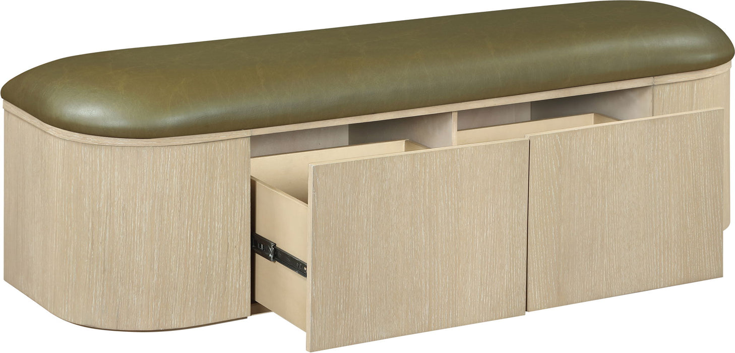 Velden - Upholstered Storage Bench With Stained Natural Base - Simple Home Plus