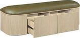 Velden - Upholstered Storage Bench With Stained Natural Base - Simple Home Plus