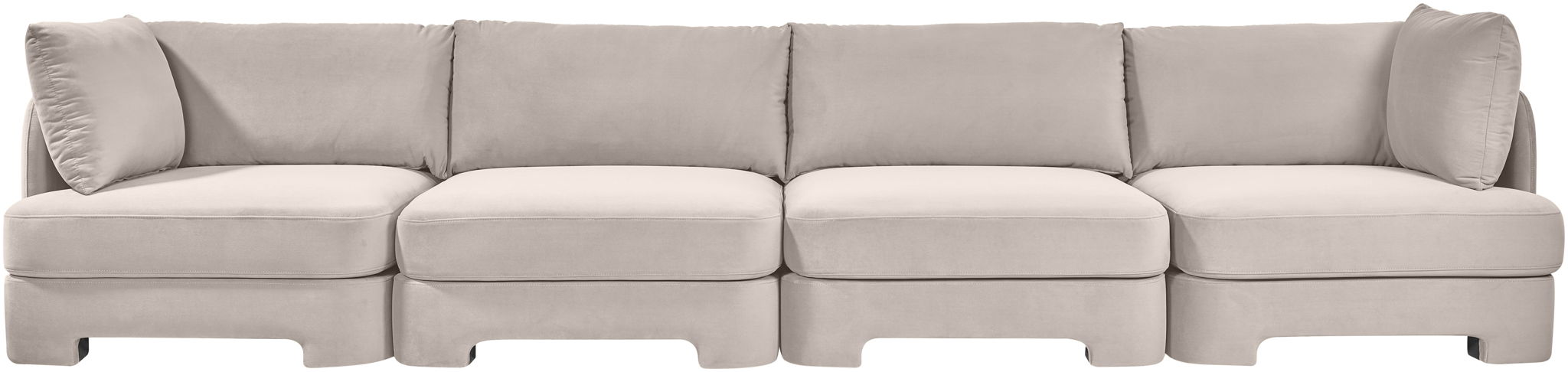 Hammond - Velvet Performance Fabric Upholstered 4 Piece Sofa - Simple Home Plus