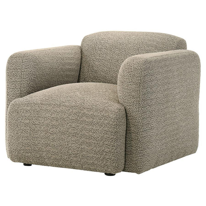 Dorset - Fabric Upholstered Round Track Arm Accent Chair - Simple Home Plus