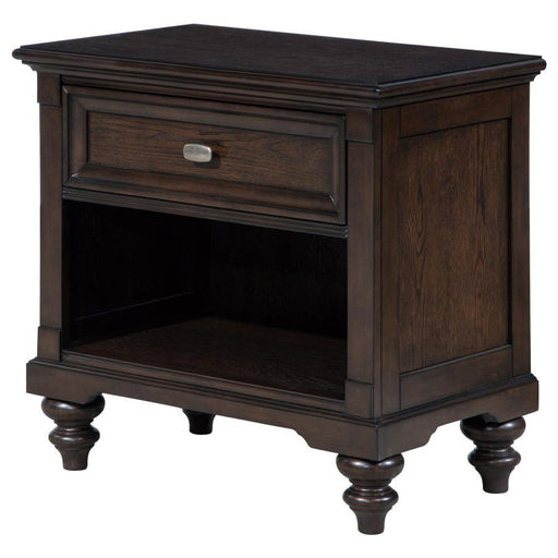 Andover - 1-Drawer Nightstand Bedside Table - Dark Oak - Simple Home Plus