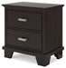 Covetown - Dark Brown - Two Drawer Night Stand - Simple Home Plus