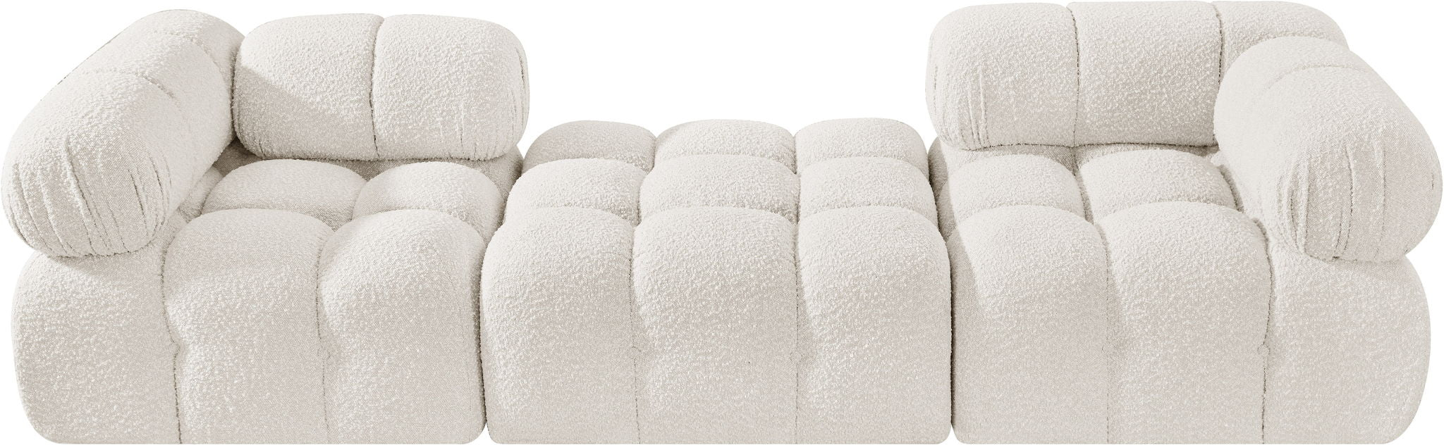Ames - 3 Piece Boucle Modular Sofa With 1 Backless Seat - Simple Home Plus
