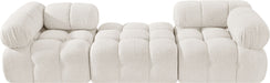 Ames - 3 Piece Boucle Modular Sofa With 1 Backless Seat - Simple Home Plus