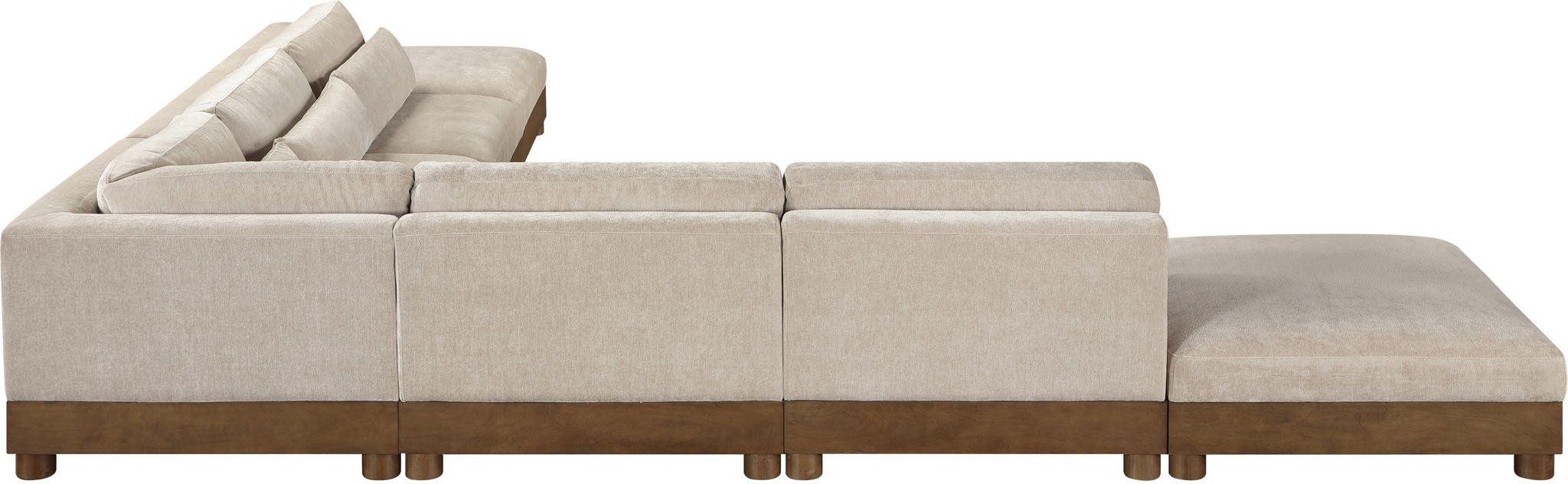 Turin - Chenille Fabric Upholstered Modular Sectional - Taupe - Simple Home Plus