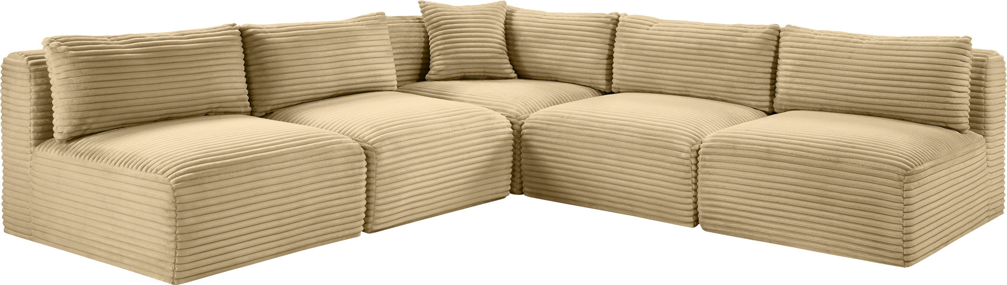 Shaggy - 5 Piece Modular Corner Armless Sectional - Simple Home Plus