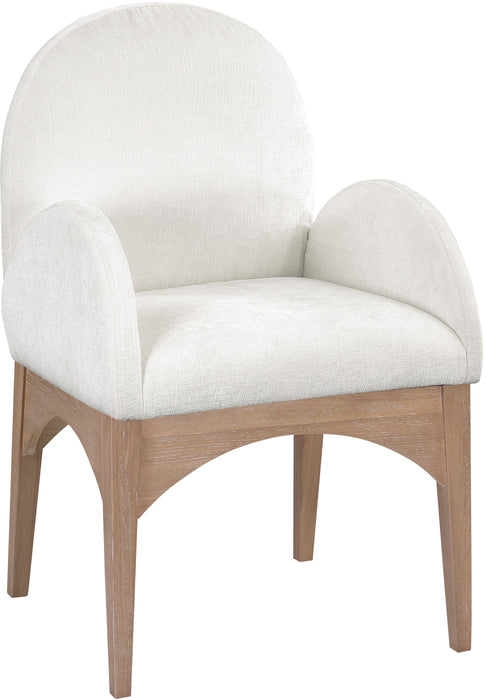 Waldorf - Chenille Dining Arm Chair With Natural Legs - Simple Home Plus