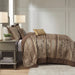 Bellagio - King 5 Piece Reversible Bedspread Set - Brown / Gold - Simple Home Plus