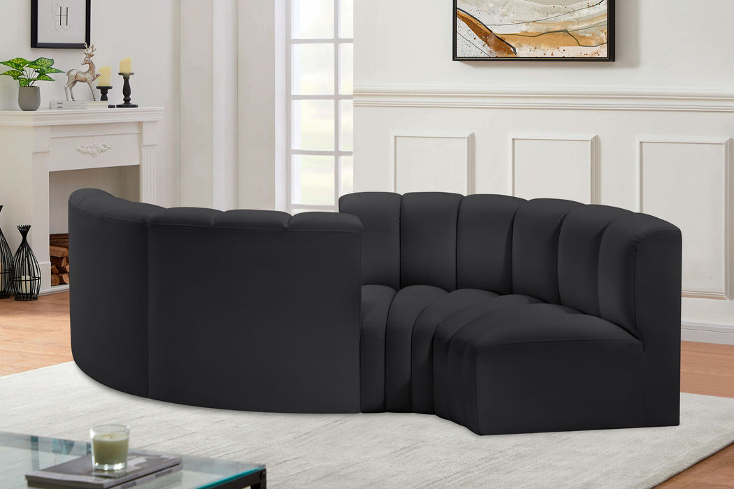 Arc - Faux Leather 4 Piece Curved Modular Sofa - Simple Home Plus
